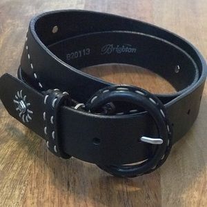 Black Leather Brighton Belt